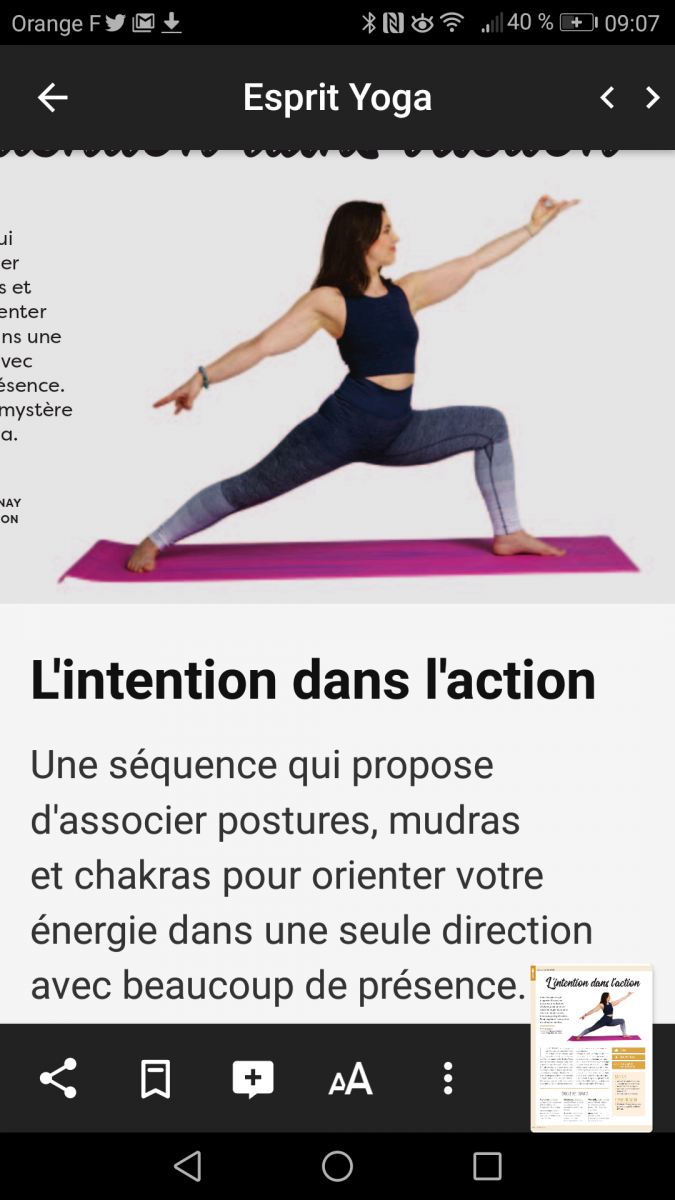 Apparence d'un article en mode texte sur un smartphone android.